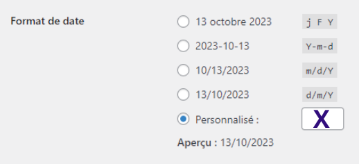 supprimer date wordpress